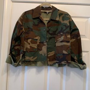 Sojara custom Rolling Stones  cropped military jacket Small